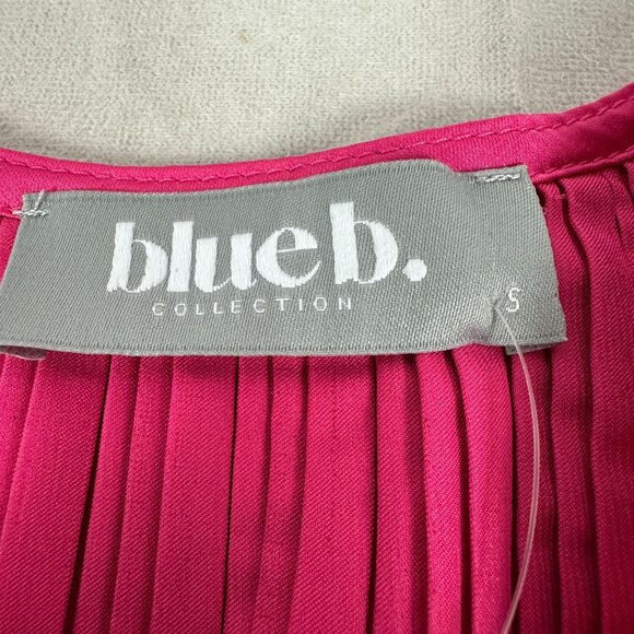 Blueb. Collection Hot Pink Long Sleeve Blouse With Drawstring Waist Size S - Picture 3 of 6